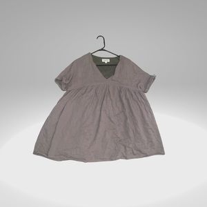 Navy Green Puffy T-Shirt Summer Mini Dress